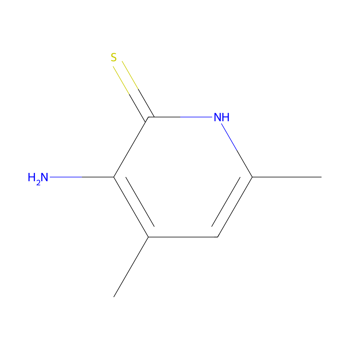3-Amino-4,6-dimethylpyridine-2(1H)-thione molecular structure, CAS 553658-97-2