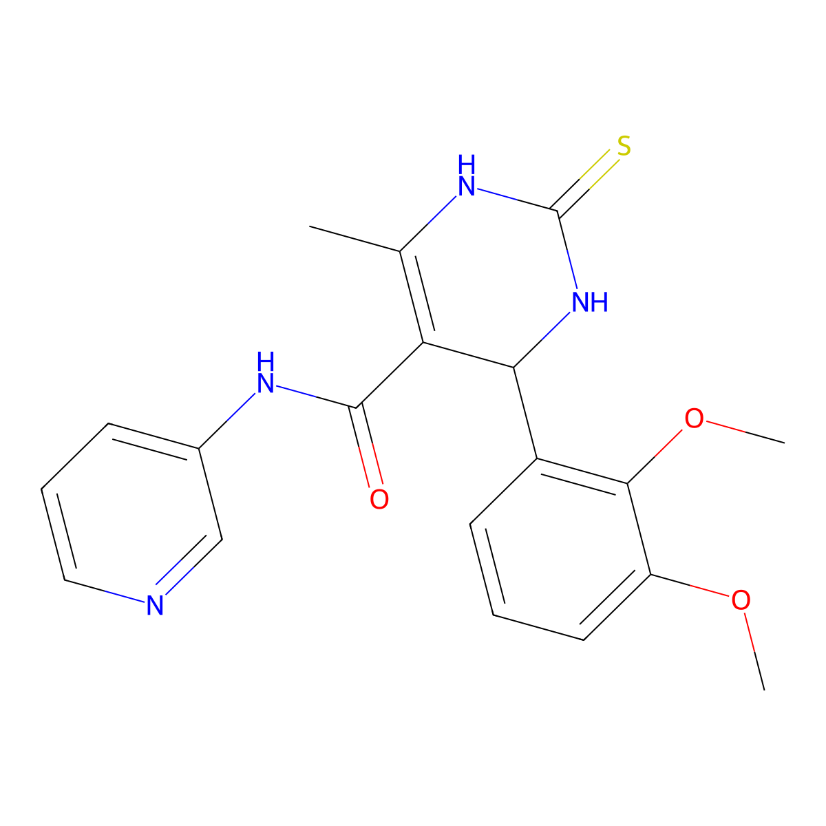 4-(2,3-dimethoxyphenyl)-6-methyl-N-(pyridin-3-yl)-2-thioxo-1,2,3,4-tetrahydropyrimidine-5-carboxamide molecular structure, CAS 553659-13-5