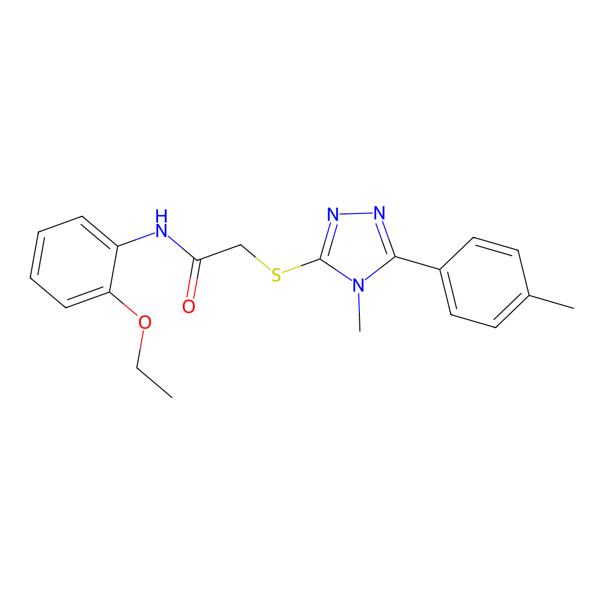 N-(2-ethoxyphenyl)-2-[[4-methyl-5-(4-methylphenyl)-1,2,4-triazol-3-yl]sulfanyl]acetamide molecular structure, CAS 553662-25-2