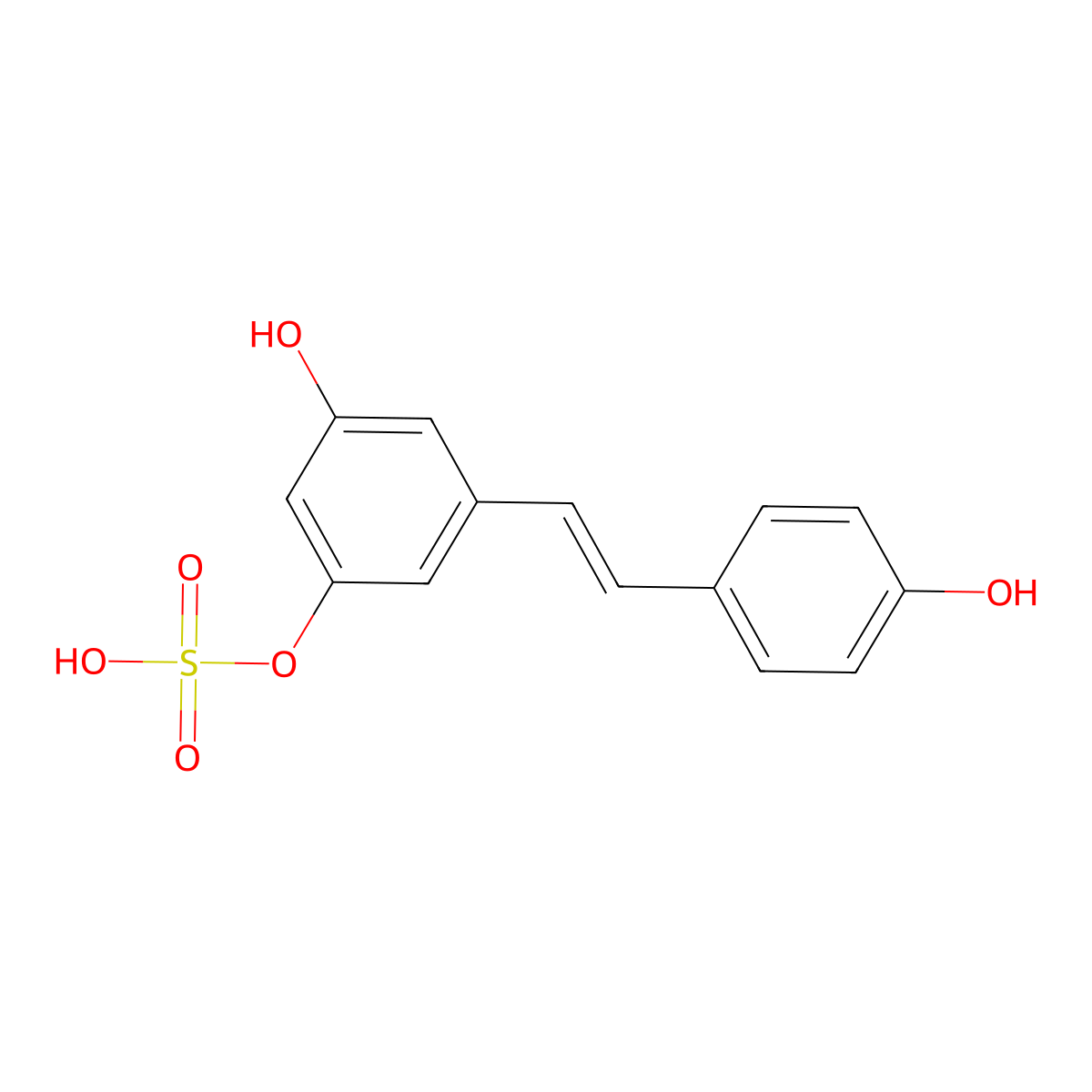 Resveratrol-3-sulfate molecular structure, CAS 553662-69-4