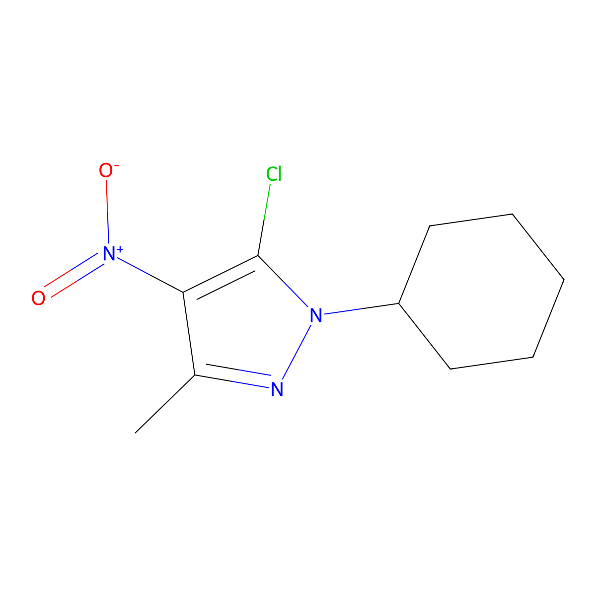 5-Chloro-1-cyclohexyl-3-methyl-4-nitro-1h-pyrazole molecular structure, CAS 553671-76-4