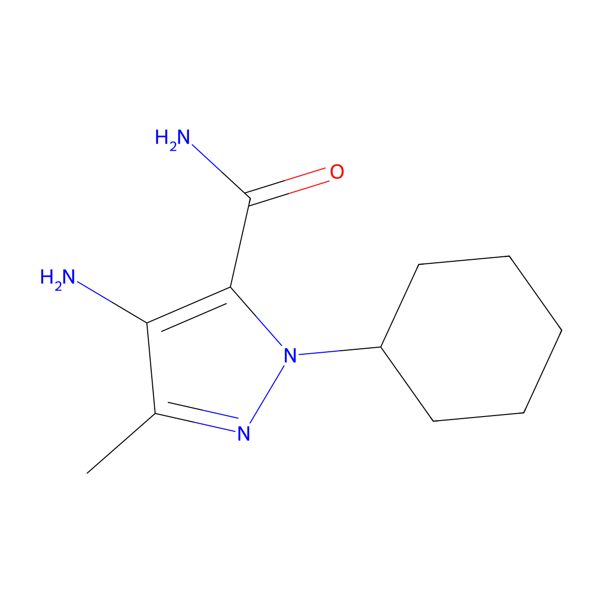4-Amino-1-cyclohexyl-3-methyl-1h-pyrazole-5-carboxamide molecular structure, CAS 553671-80-0