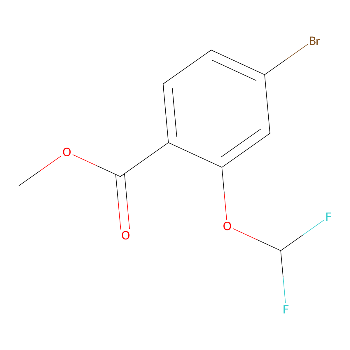 Methyl 4-bromo-2-(difluoromethoxy)benzoate molecular structure, CAS 553672-24-5