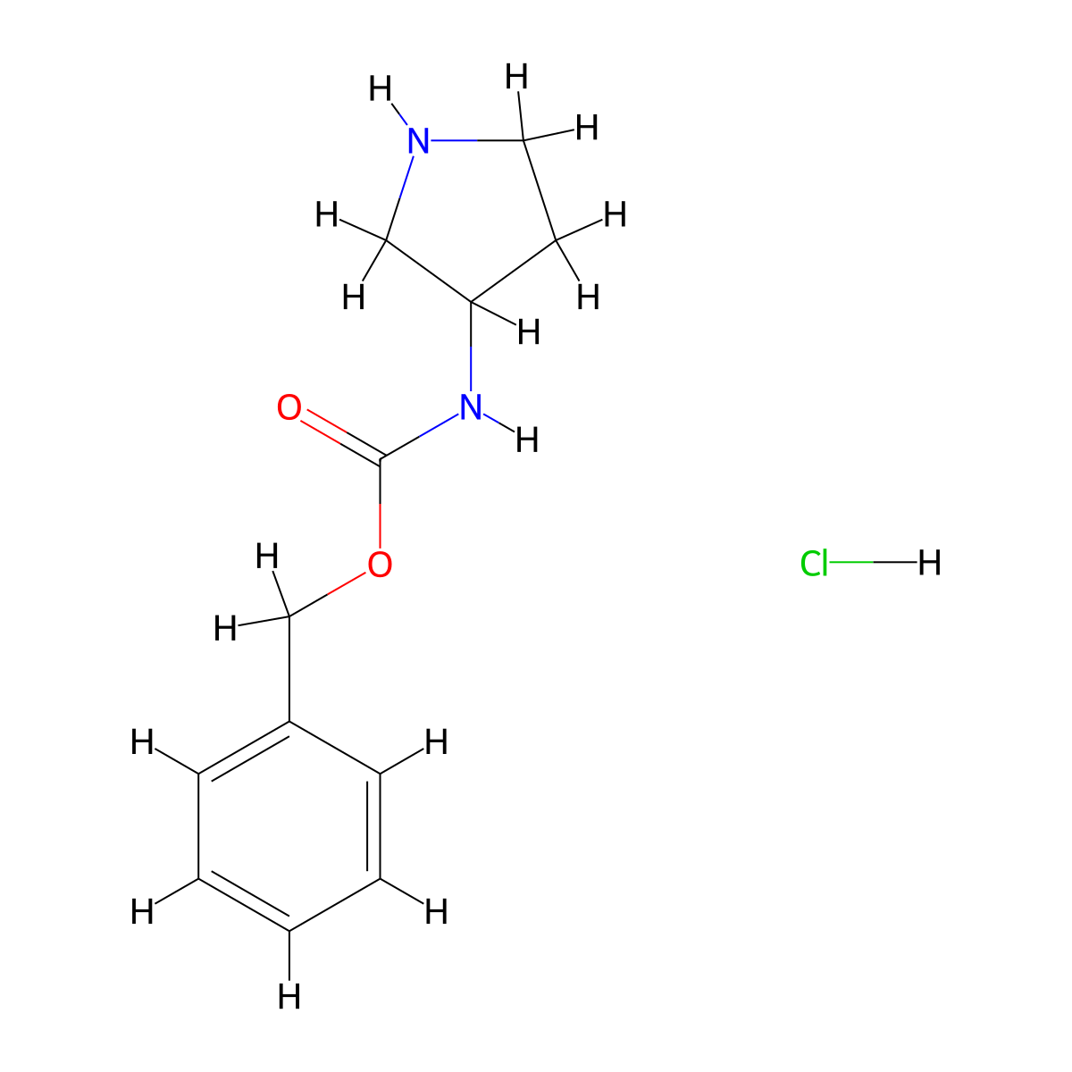 Benzyl pyrrolidin-3-ylcarbamate hydrochloride molecular structure, CAS 553672-38-1
