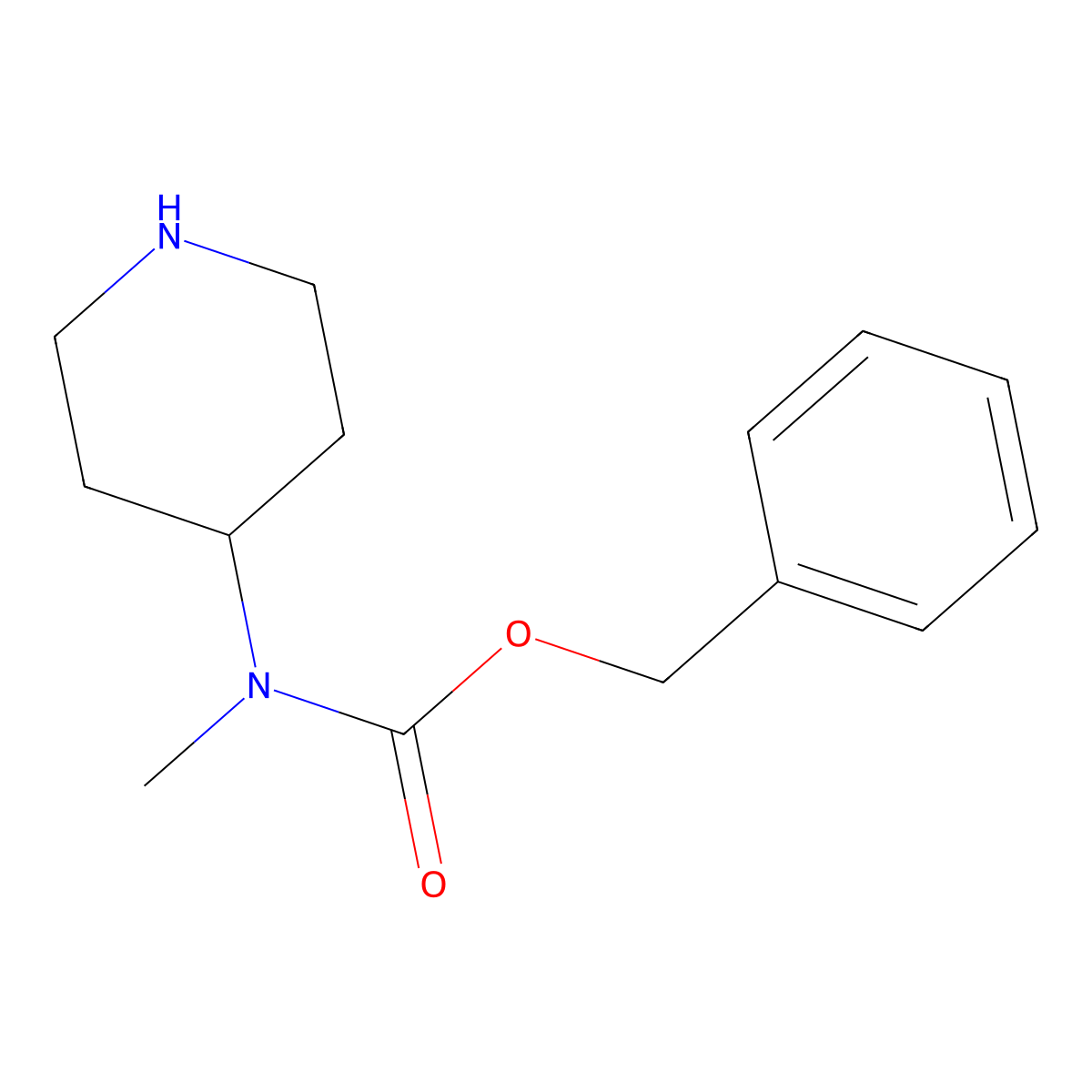 Benzyl methyl(piperidin-4-yl)carbamate molecular structure, CAS 553672-39-2