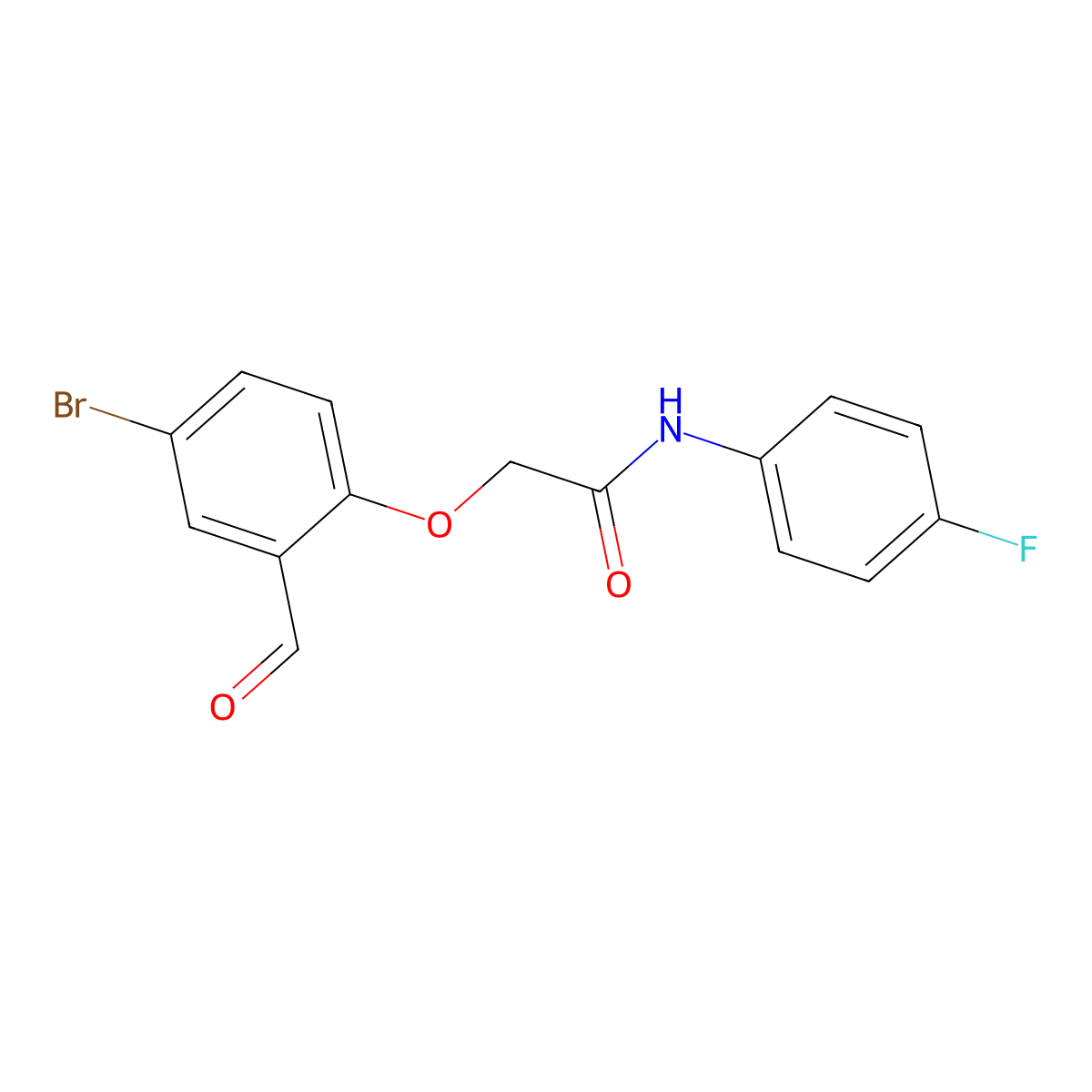 2-(4-bromo-2-formylphenoxy)-N-(4-fluorophenyl)acetamide molecular structure, CAS 553673-99-7