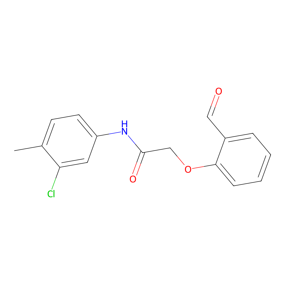 N-(3-chloro-4-methylphenyl)-2-(2-formylphenoxy)acetamide molecular structure, CAS 553674-60-5