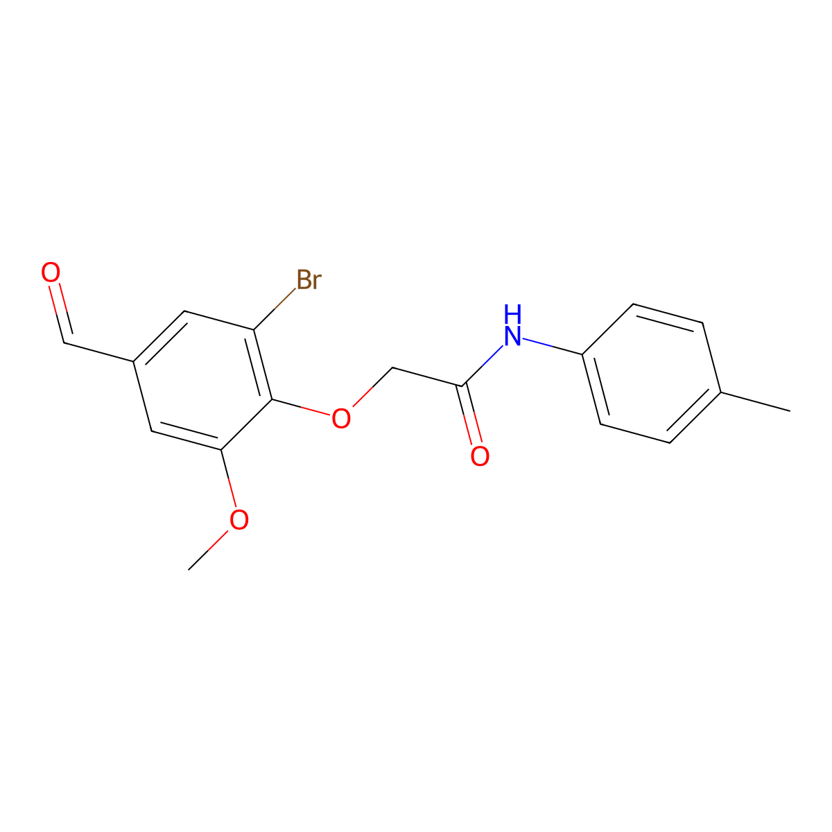 2-(2-bromo-4-formyl-6-methoxyphenoxy)-N-(4-methylphenyl)acetamide molecular structure, CAS 553675-76-6