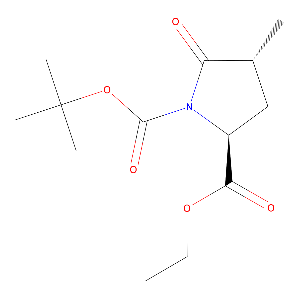 (2S,4R)-1-tert-Butyl 2-ethyl 4-methyl-5-oxopyrrolidine-1,2-dicarboxylate molecular structure, CAS 553679-43-9