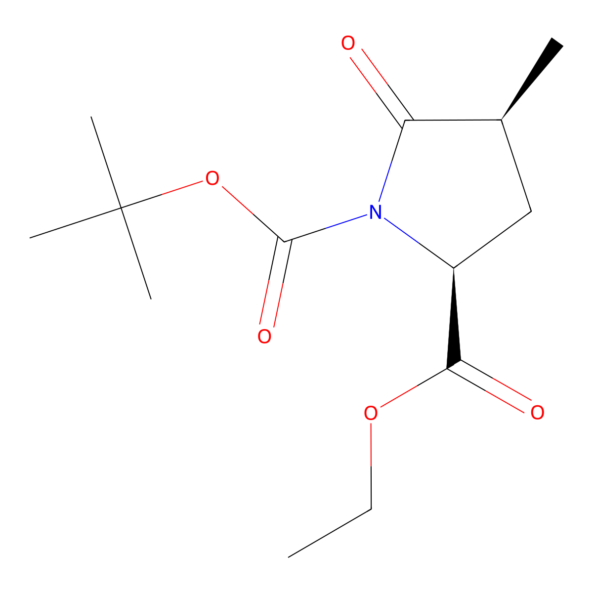(2S,4S)-1-Boc-4-methyl-5-oxopyrrolidine-2-carboxylic acid ethyl ester molecular structure, CAS 553679-44-0