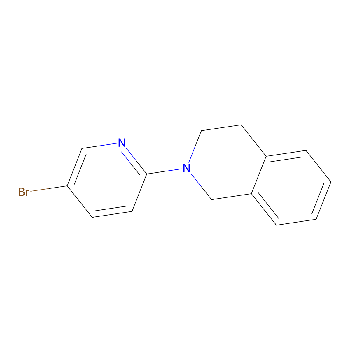 2-(5-Bromo-2-pyridinyl)-1,2,3,4-tetrahydroisoquinoline molecular structure, CAS 553679-54-2