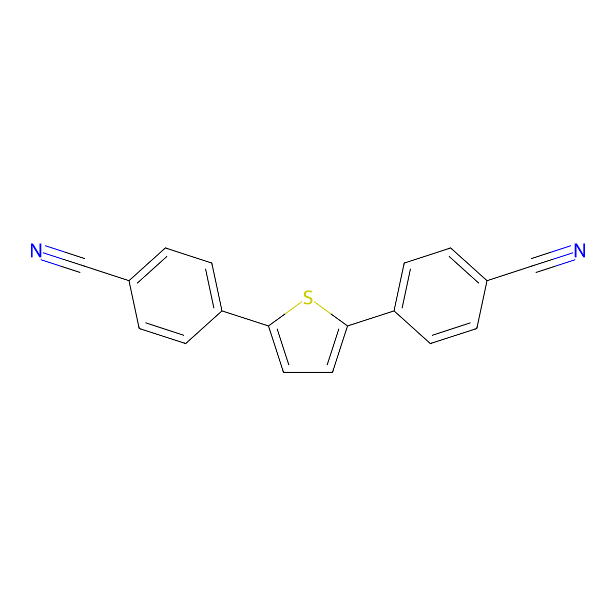 4,4'-(Thiophene-2,5-diyl)dibenzonitrile molecular structure, CAS 55368-38-2