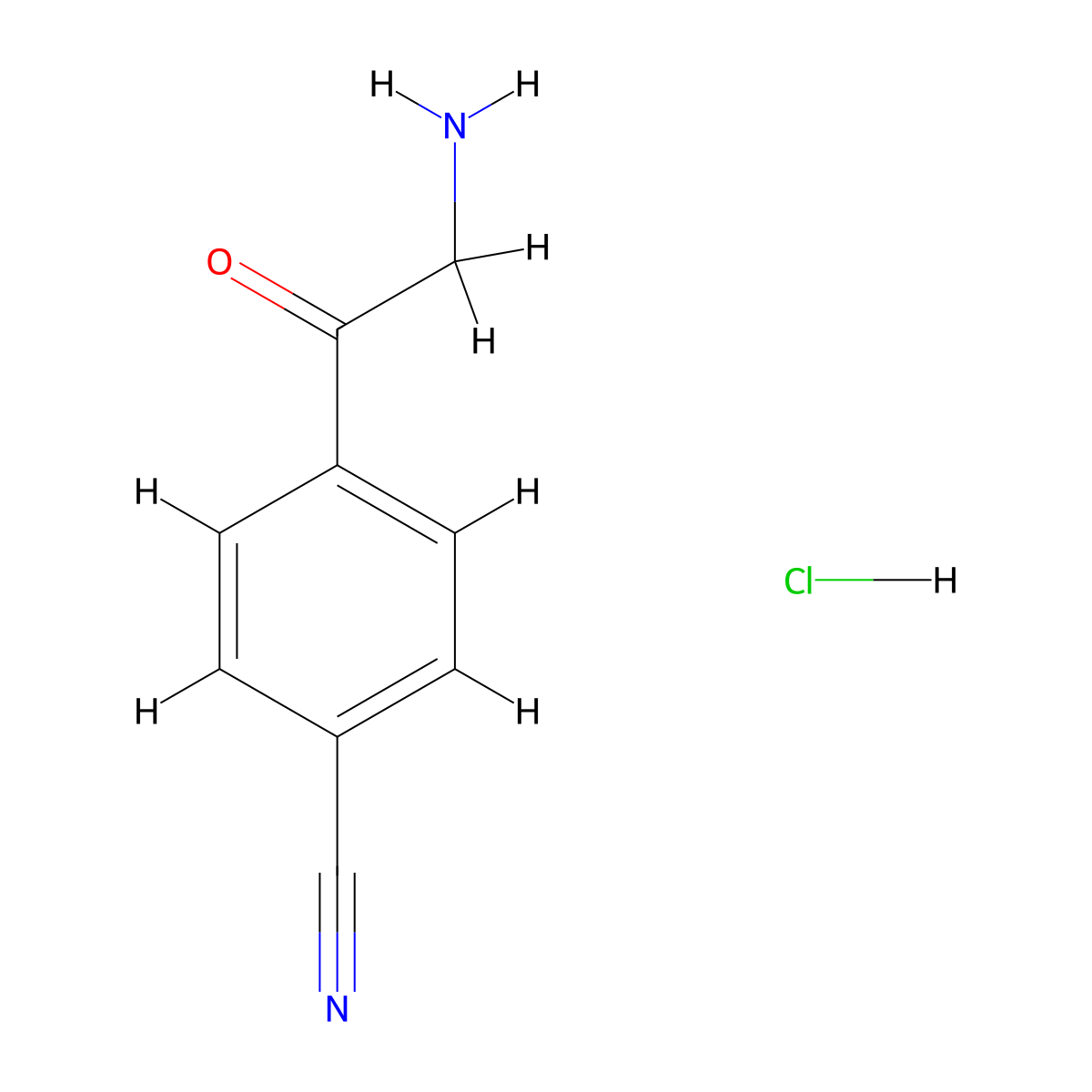 4-(2-Aminoacetyl)benzonitrile hydrochloride molecular structure, CAS 55368-69-9