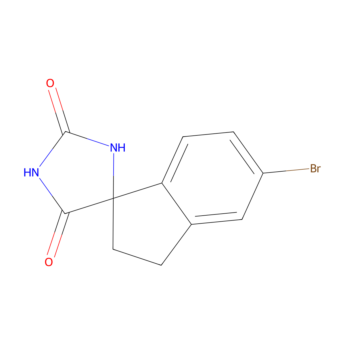 5'-Bromo-2',3'-dihydrospiro[imidazolidine-4,1'-indene]-2,5-dione molecular structure, CAS 553680-99-2