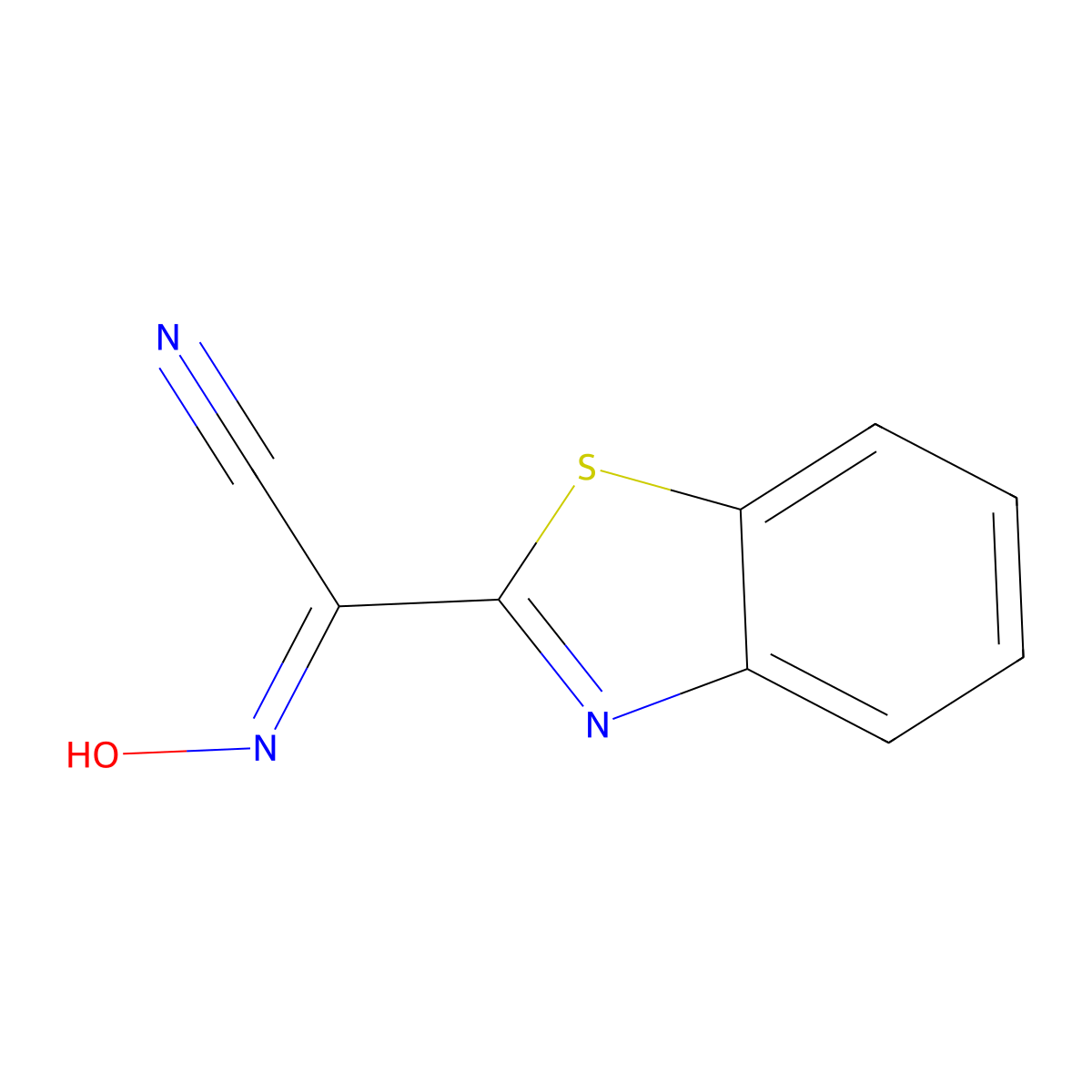 alpha-[Benzthiazol-2-yl]-alpha-oximino-acetonitrile molecular structure, CAS 553681-75-7