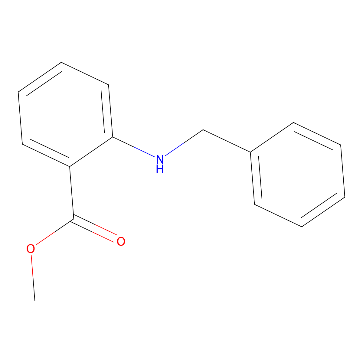 Methyl 2-(benzylamino)benzoate molecular structure, CAS 55369-69-2