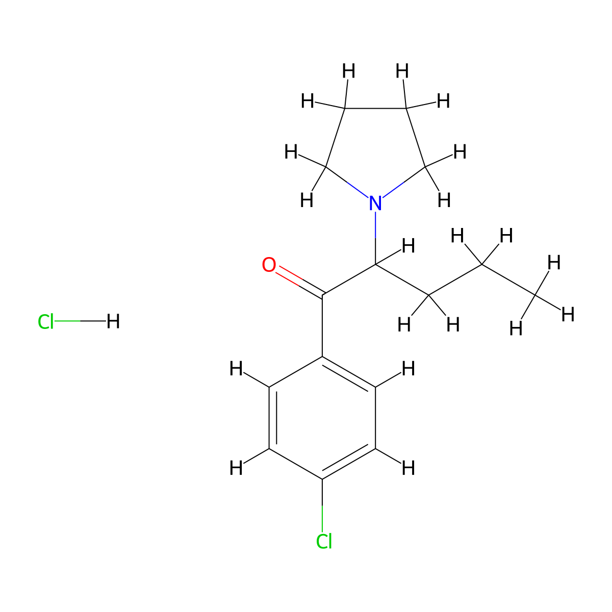 4-Chloro-alpha-pvp hydrochloride molecular structure, CAS 5537-17-7
