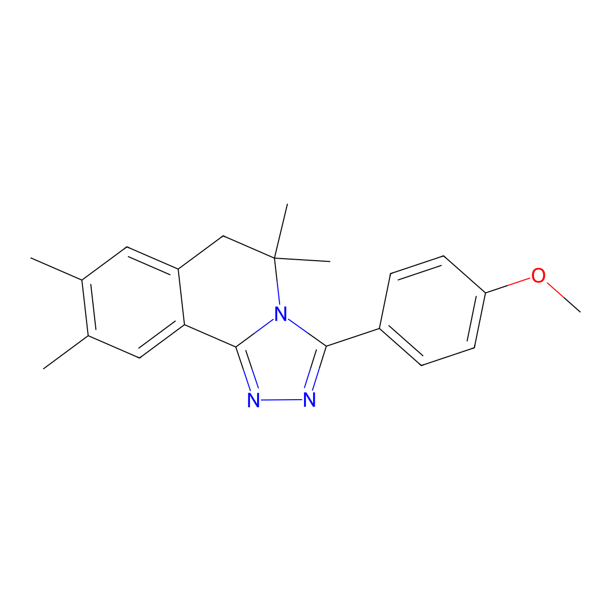 3-(4-Methoxyphenyl)-5,5,8,9-tetramethyl-5,6-dihydro[1,2,4]triazolo[3,4-a]isoquinoline molecular structure, CAS 5537-35-9
