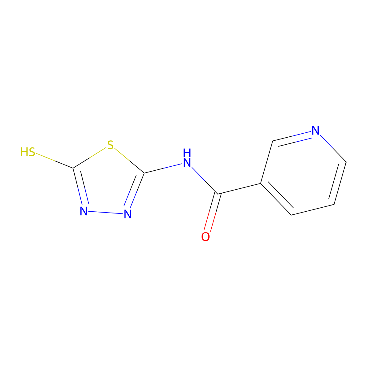 N-(5-Thioxo-4,5-dihydro-1,3,4-thiadiazol-2-yl)nicotinamide molecular structure, CAS 55376-17-5