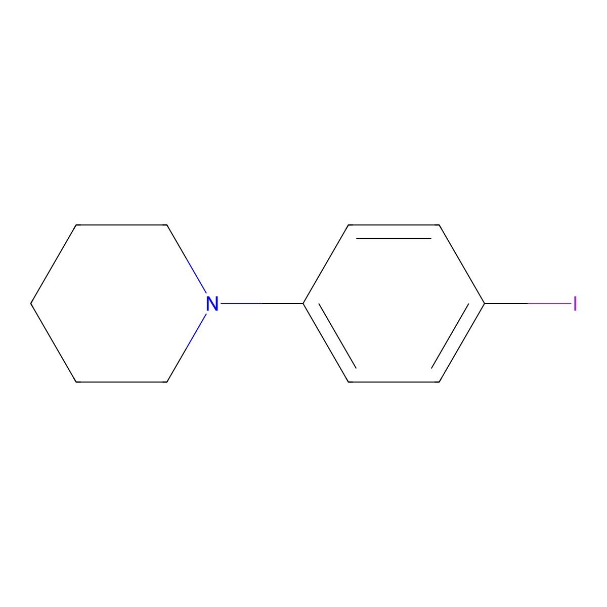 1-(4-Iodophenyl)piperidine molecular structure, CAS 55376-34-6