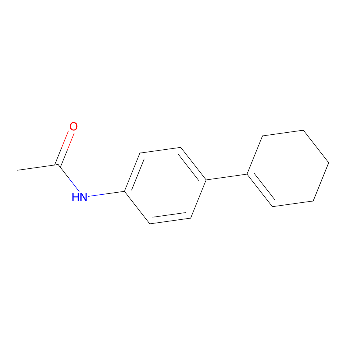 N-[4-(cyclohexen-1-yl)phenyl]acetamide molecular structure, CAS 55376-60-8