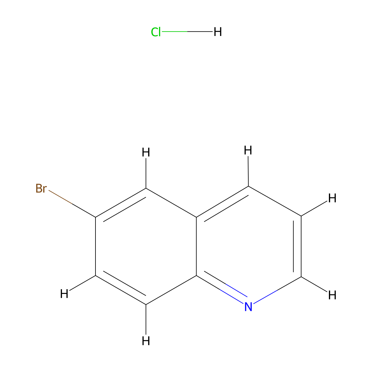 6-Bromoquinoline hydrochloride molecular structure, CAS 55377-26-9