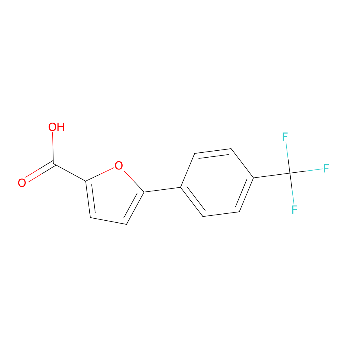 5-[4-(trifluoromethyl)phenyl]furan-2-carboxylic Acid molecular structure, CAS 55377-78-1