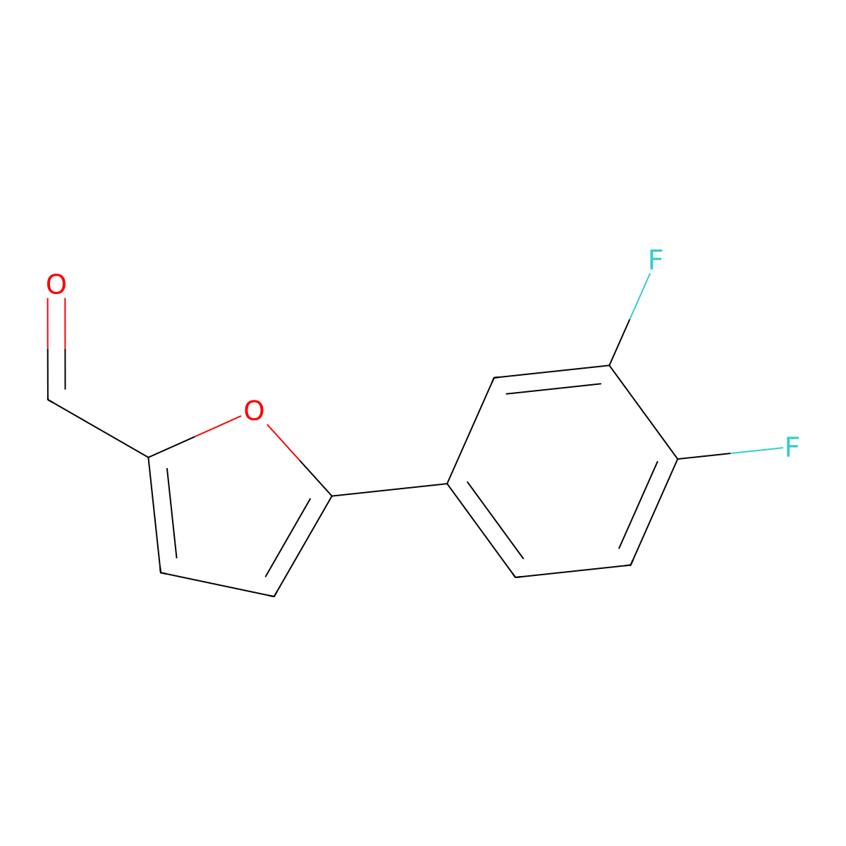 5-(3,4-Difluorophenyl)furan-2-carbaldehyde molecular structure, CAS 55377-80-5