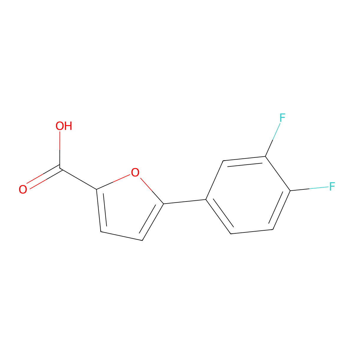 5-(3,4-Difluorophenyl)furan-2-carboxylic acid molecular structure, CAS 55377-81-6