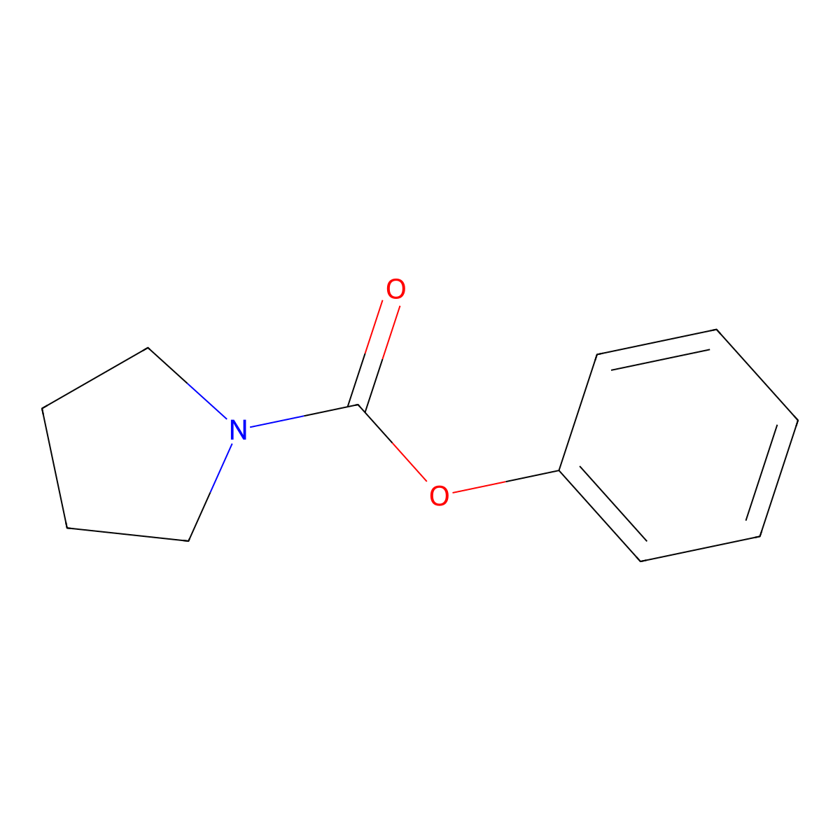 1-Pyrrolidinecarboxylic acid, phenyl ester molecular structure, CAS 55379-71-0