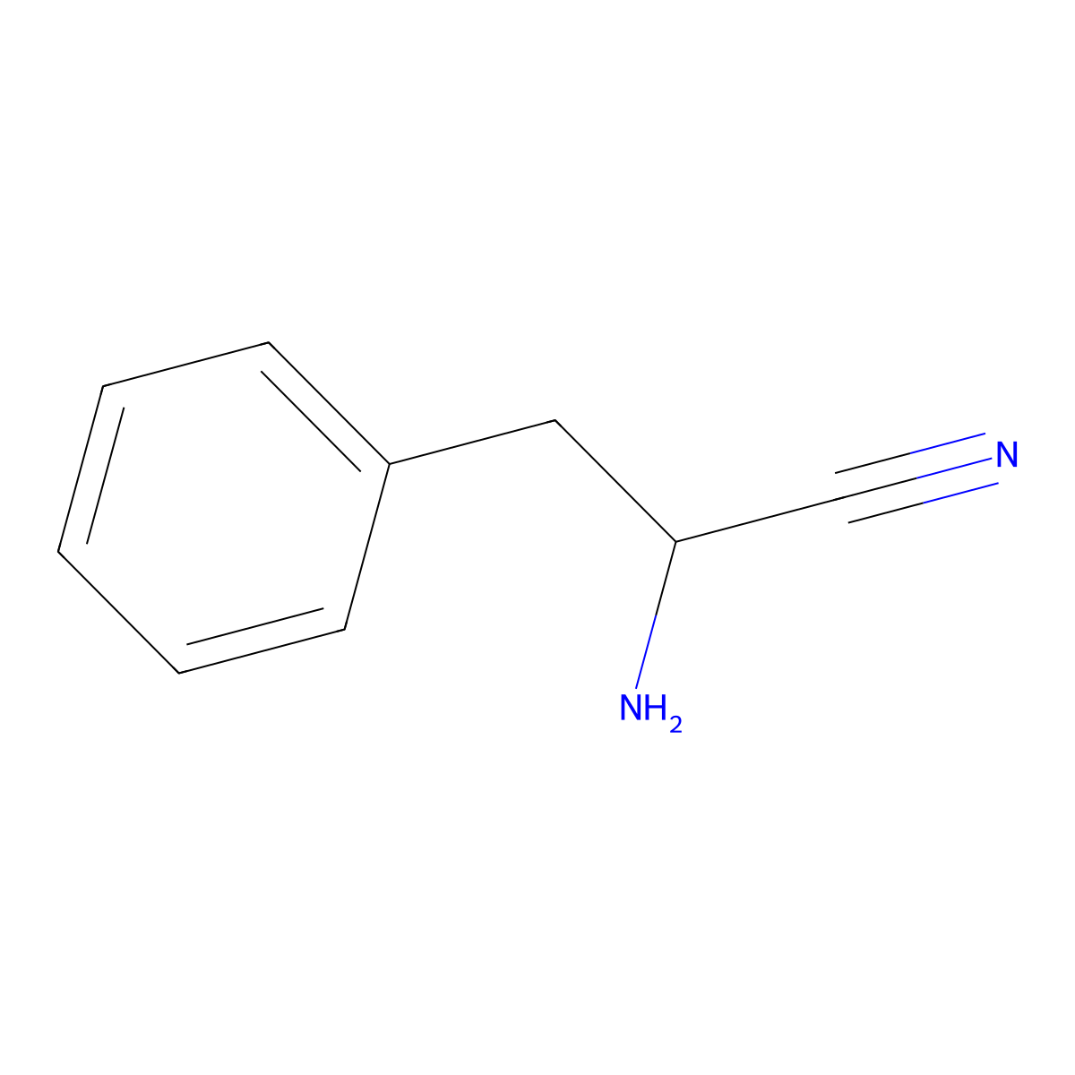 2-Amino-3-phenylpropanenitrile molecular structure, CAS 55379-75-4