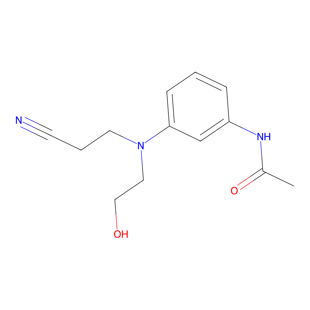 Acetamide, N-(3-((2-cyanoethyl)(2-hydroxyethyl)amino)phenyl)- molecular structure, CAS 55379-84-5