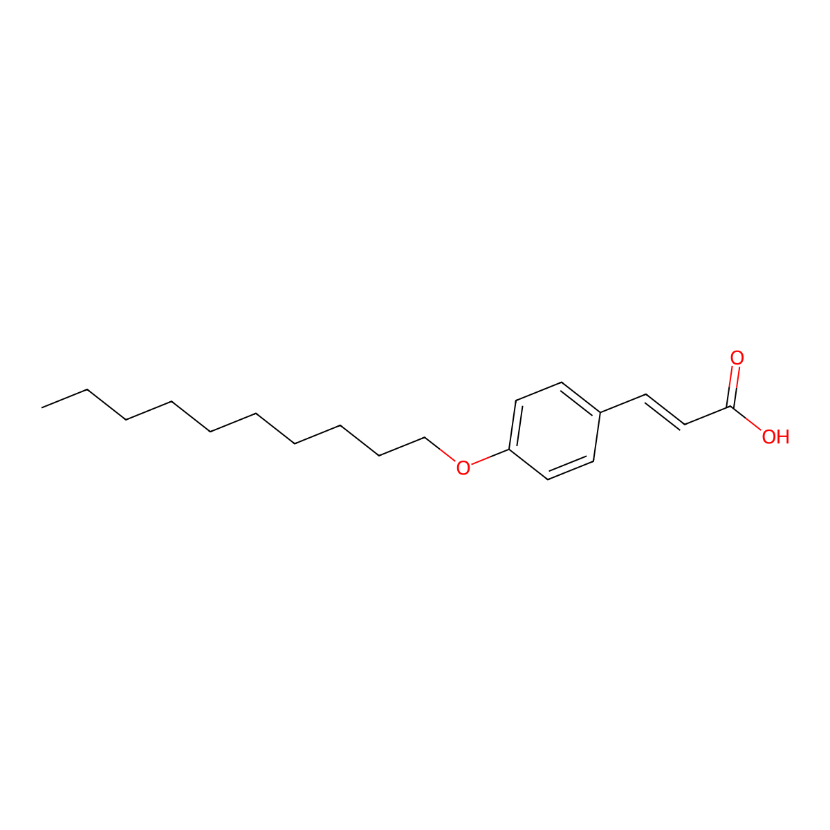2-Propenoic acid, 3-[4-(decyloxy)phenyl]- molecular structure, CAS 55379-98-1