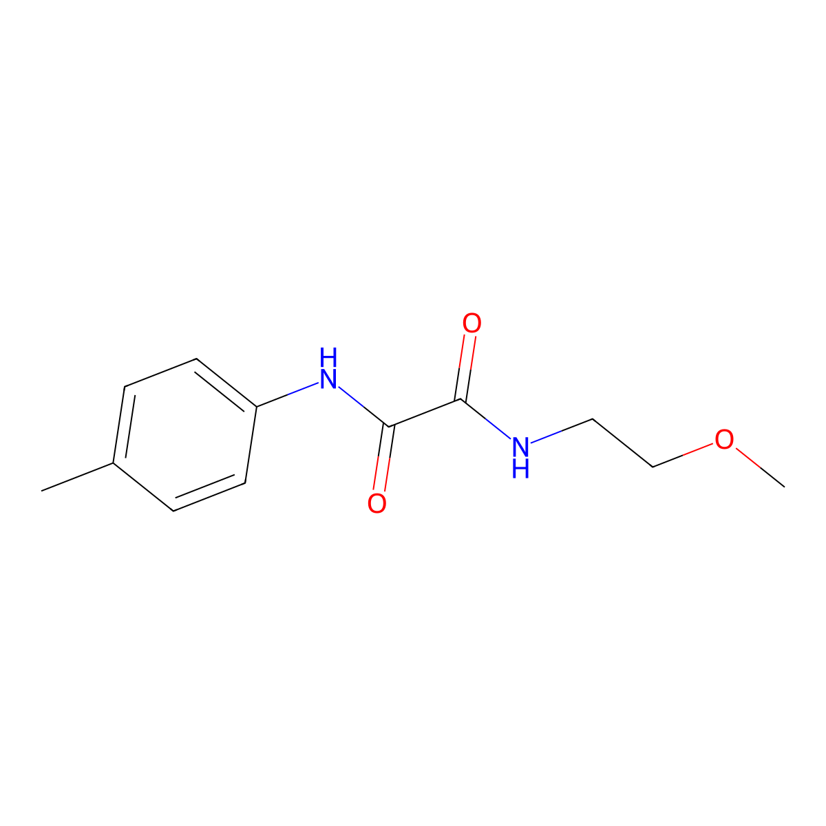 N-(2-methoxyethyl)-N'-(4-methylphenyl)ethanediamide molecular structure, CAS 5538-33-0