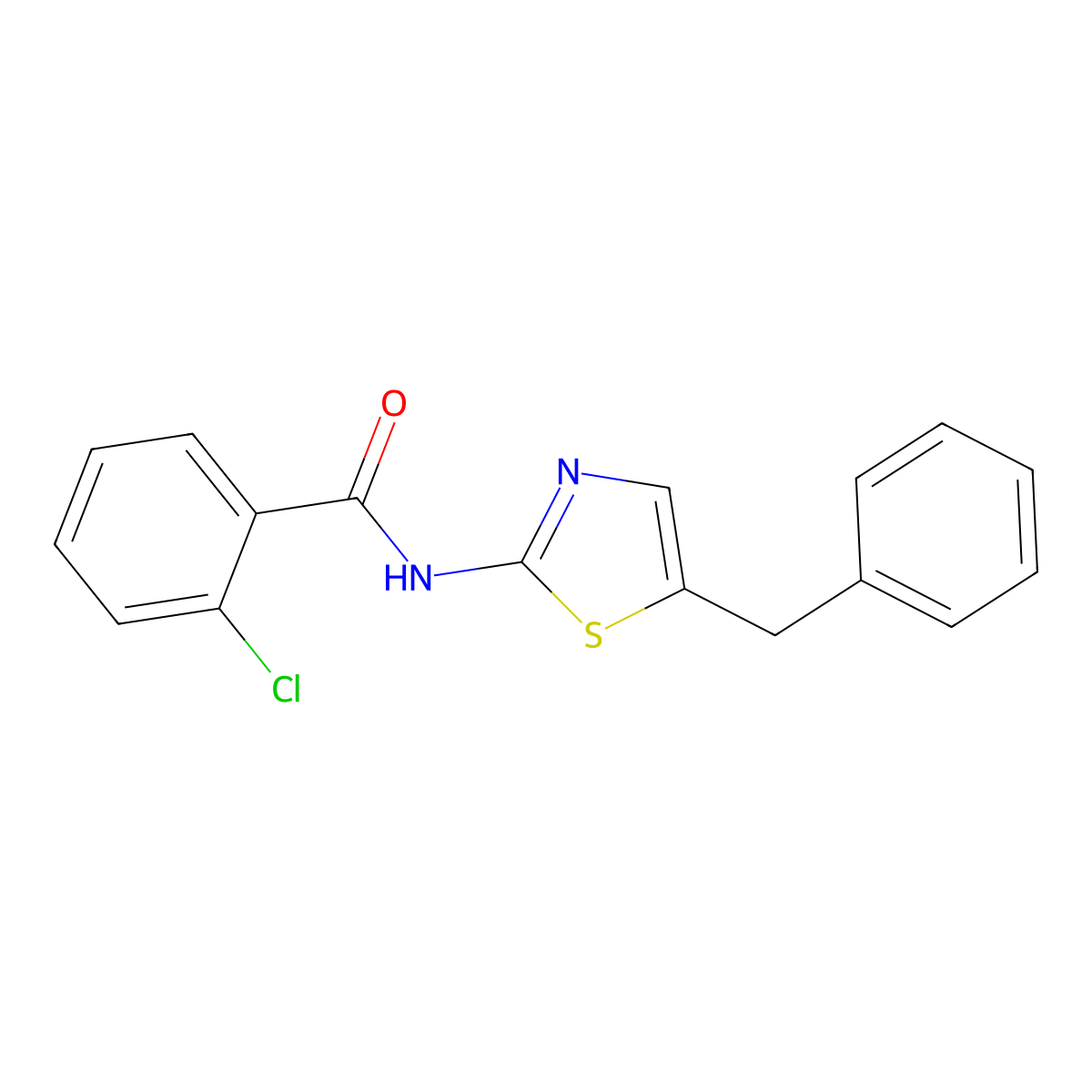 n-(5-Benzyl-1,3-thiazol-2-yl)-2-chlorobenzamide molecular structure, CAS 5538-53-4