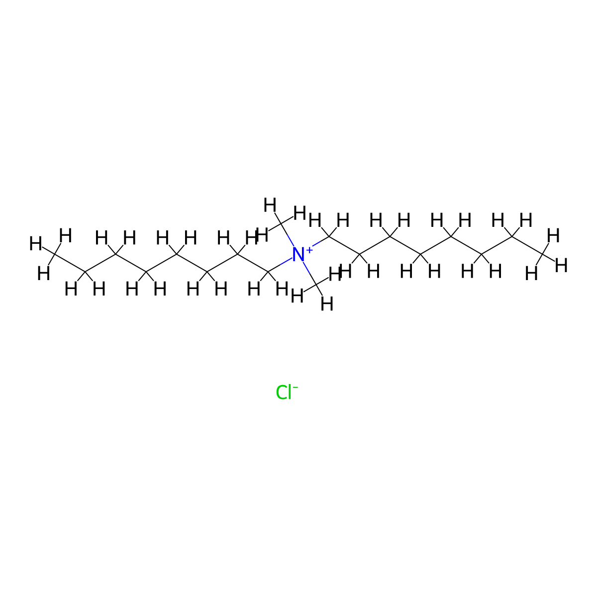 Dioctyldimethylammonium chloride molecular structure, CAS 5538-94-3