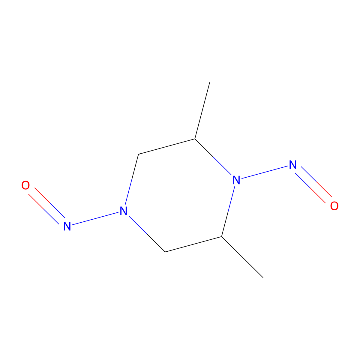 2,6-Dimethyl-1,4-dinitrosopiperazine molecular structure, CAS 55380-34-2