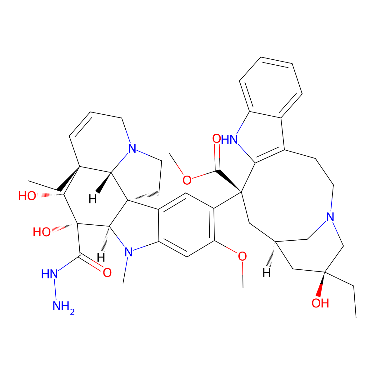 Desacetylvinblastine hydrazide molecular structure, CAS 55383-37-4