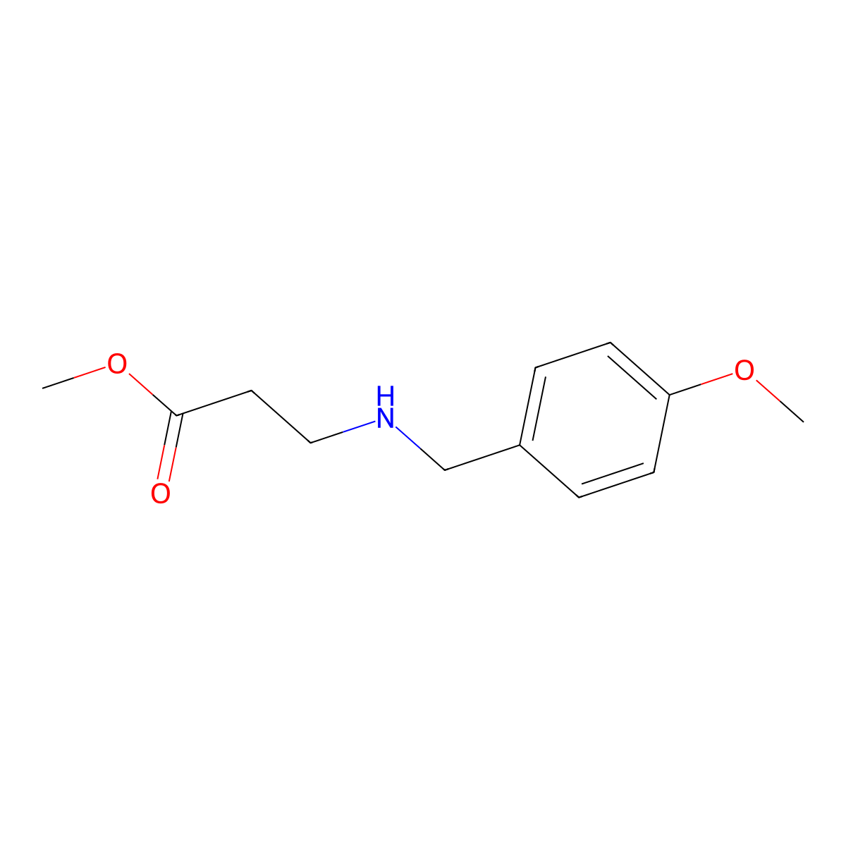 Methyl 3-(4-methoxybenzylamino)propanoate molecular structure, CAS 55383-92-1