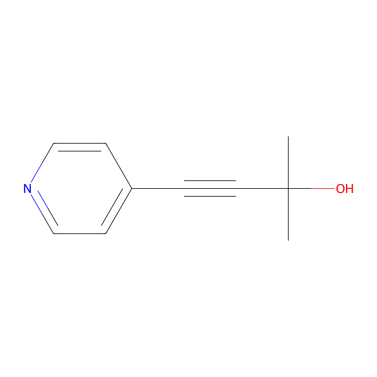 2-Methyl-4-(pyridin-4-yl)but-3-yn-2-ol molecular structure, CAS 55384-91-3