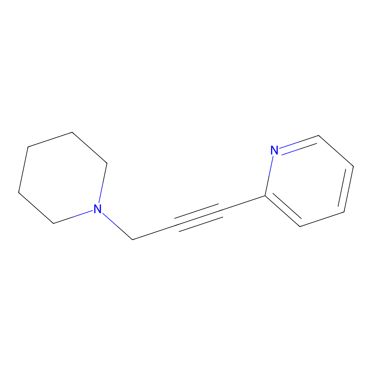 2-(3-(Piperidin-1-yl)prop-1-yn-1-yl)pyridine molecular structure, CAS 55385-00-7