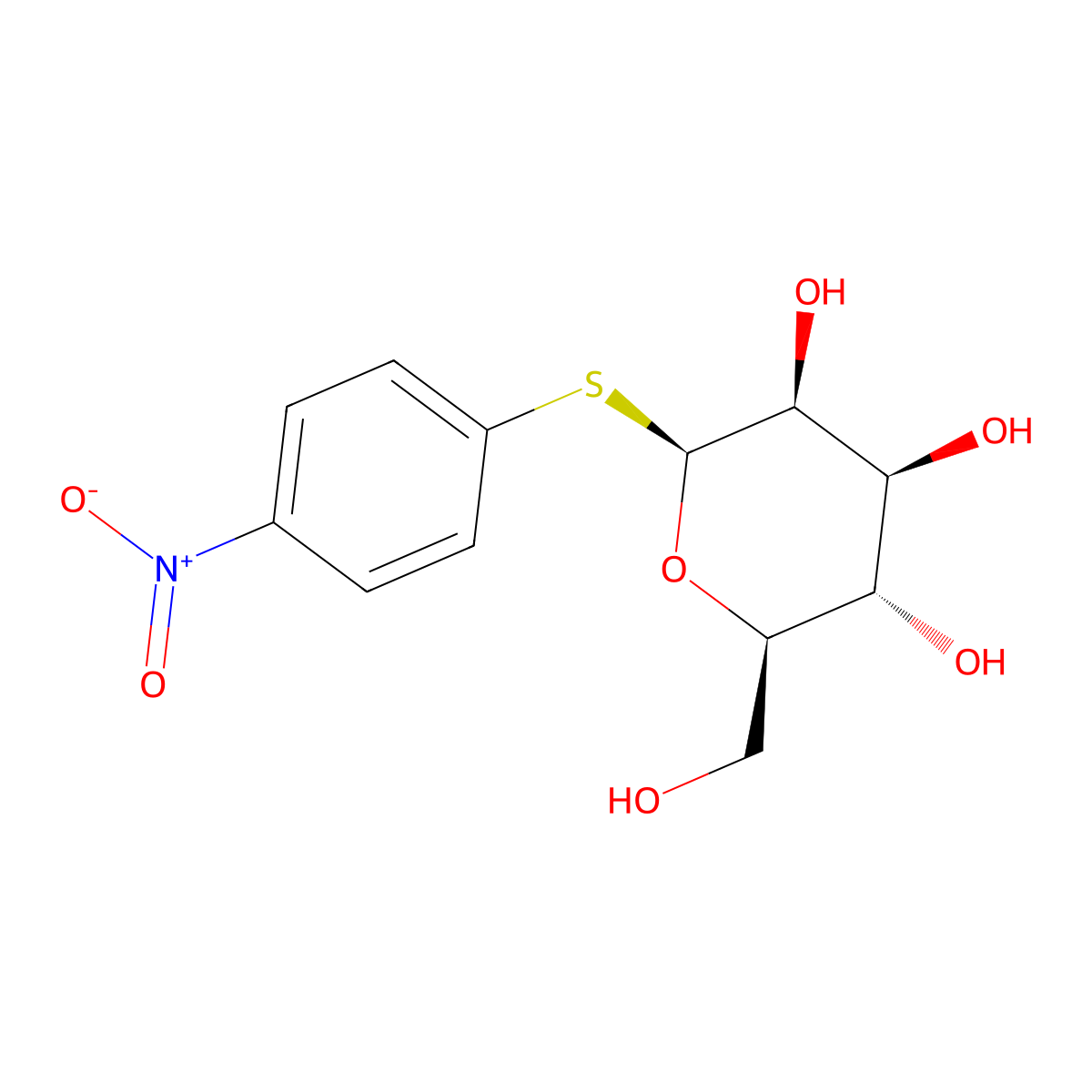 4-nitrophenyl 1-thio-beta-D-mannopyranoside molecular structure, CAS 55385-51-8