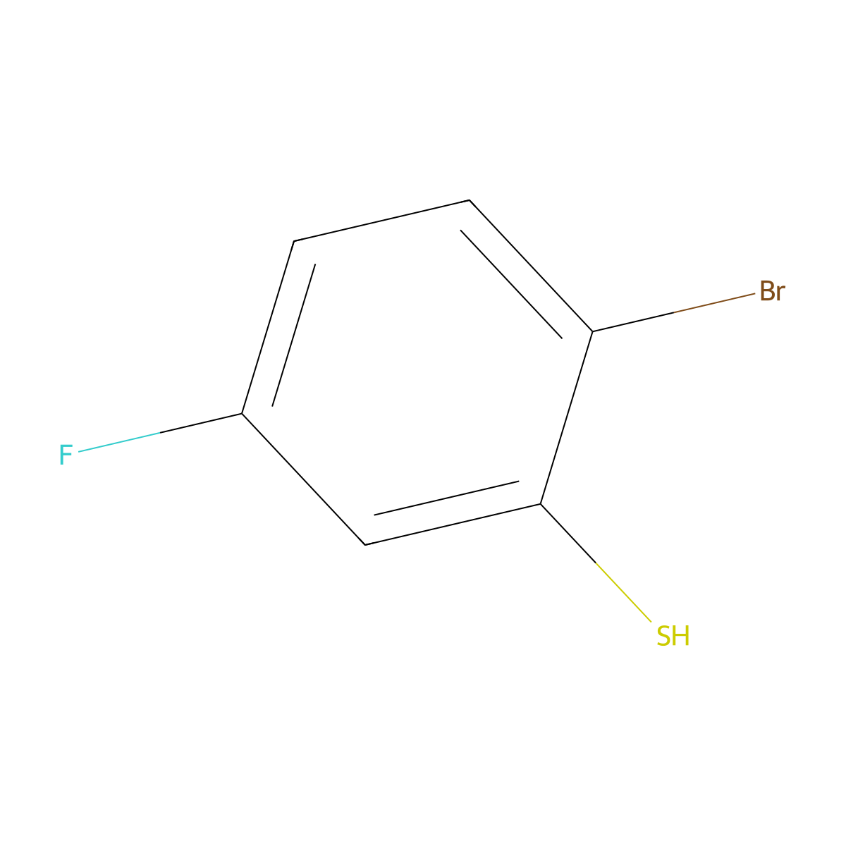 2-Bromo-5-fluorobenzenethiol molecular structure, CAS 55389-14-5