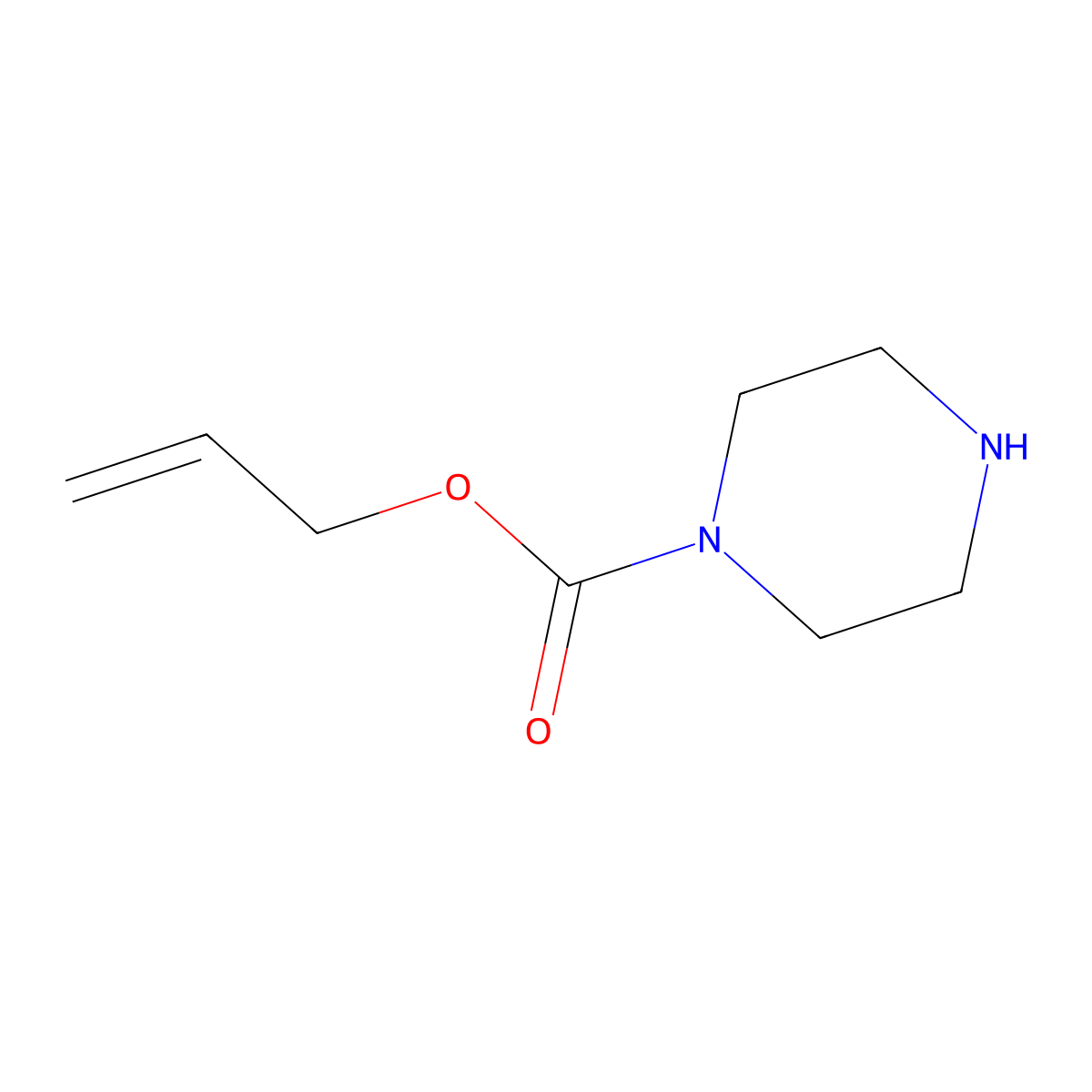 Prop-2-en-1-yl piperazine-1-carboxylate molecular structure, CAS 55389-48-5