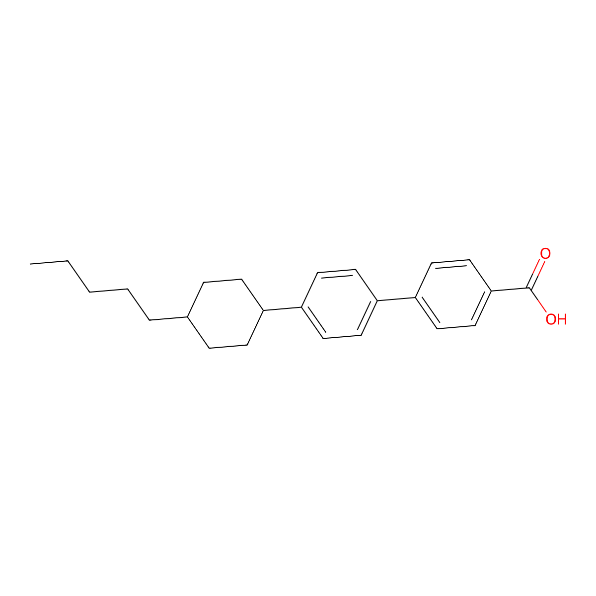 4-[4-(4-Pentylcyclohexyl)phenyl]benzoic acid molecular structure, CAS 5539-45-7