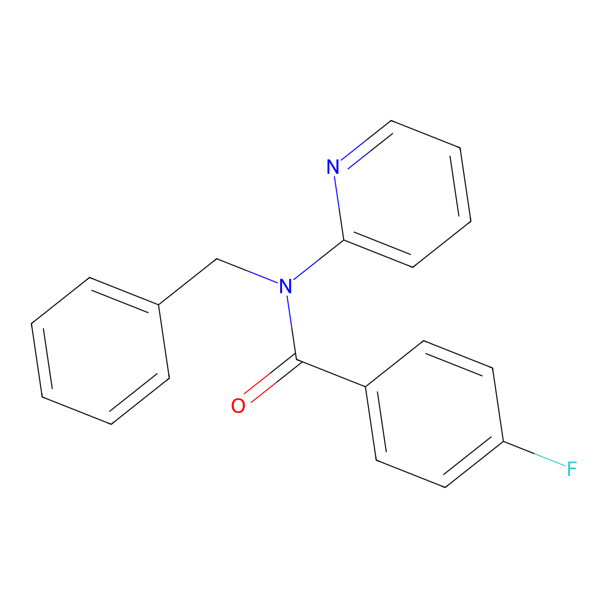 N-Benzyl-4-fluoro-N-pyridin-2-yl-benzamide molecular structure, CAS 5539-83-3