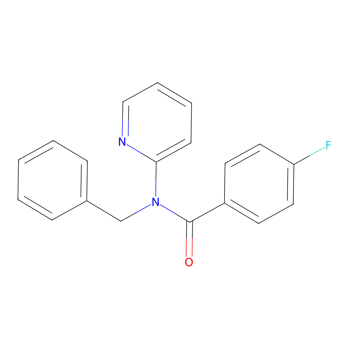 N-Benzyl-4-fluoro-N-pyridin-2-yl-benzamide molecular structure, CAS 5539-83-3