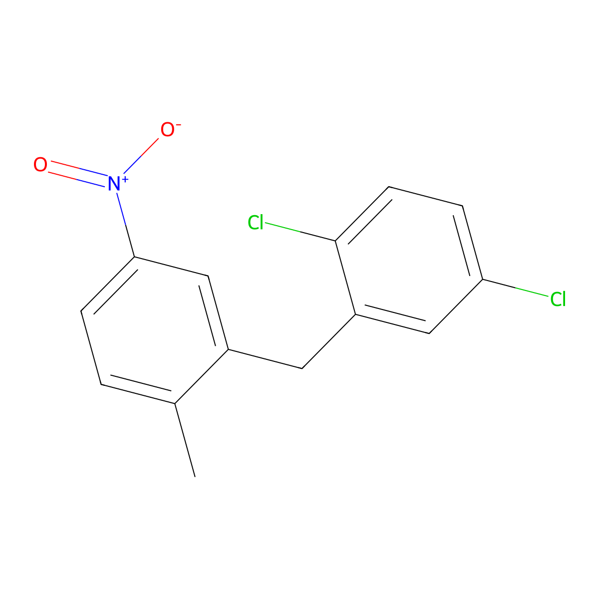 2-[(2,5-Dichlorophenyl)methyl]-1-methyl-4-nitrobenzene molecular structure, CAS 5539-88-8