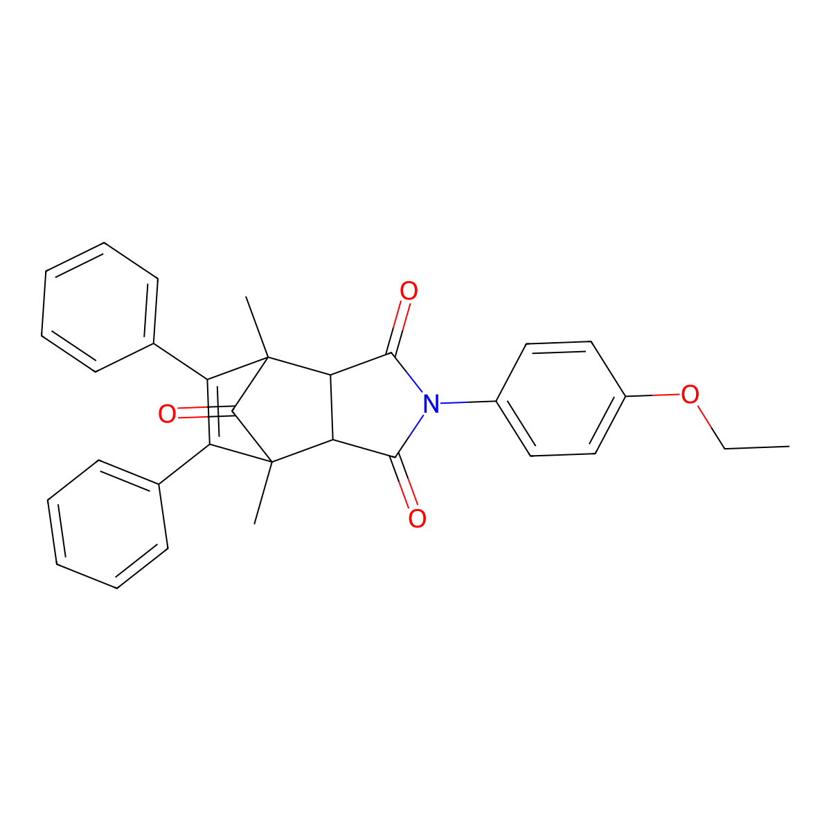 4-(4-Ethoxyphenyl)-1,7-dimethyl-8,9-diphenyl-4-azatricyclo[5.2.1.0~2,6~]dec-8-ene-3,5,10-trione molecular structure, CAS 5539-97-9