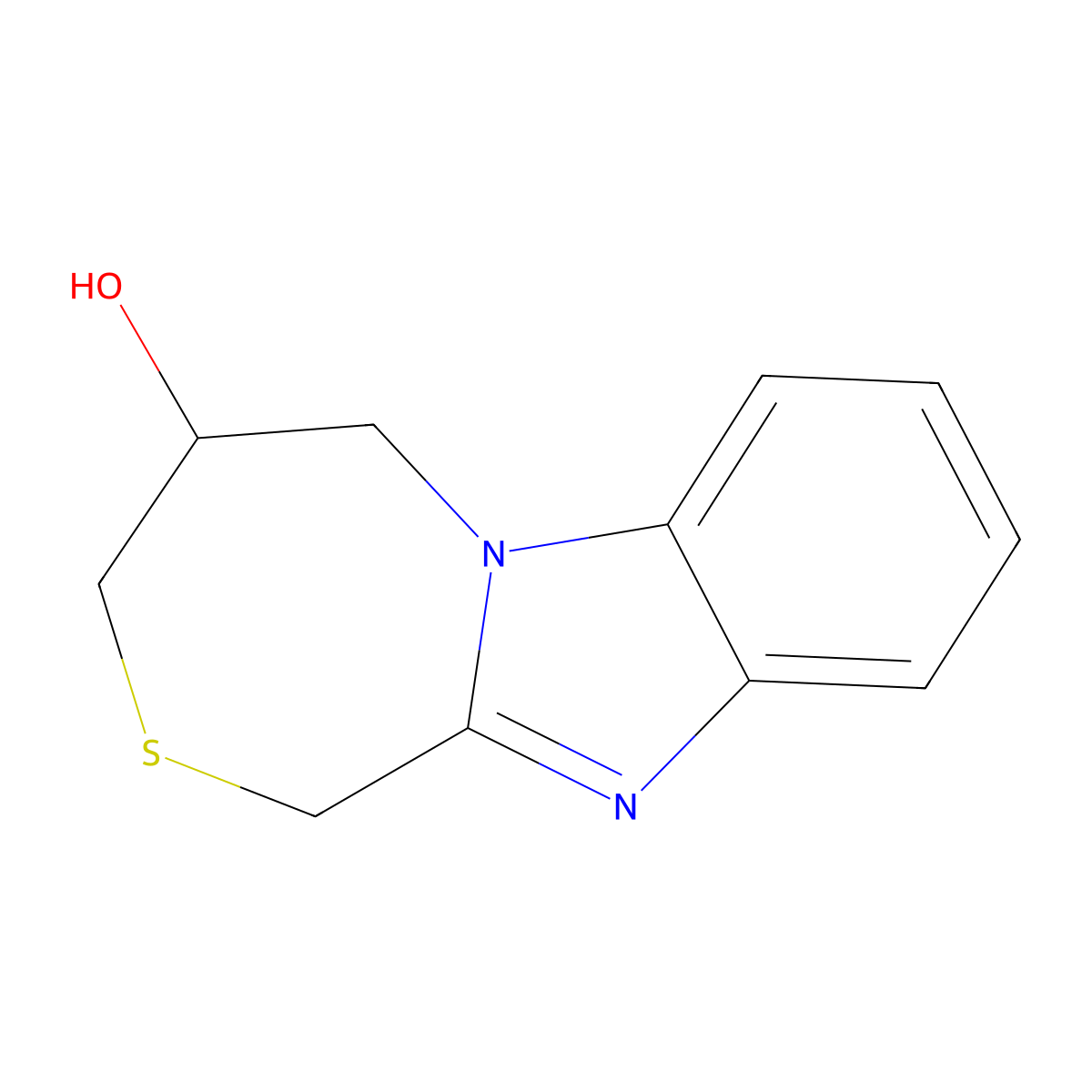 4,5-dihydro-1H,3H-[1,4]thiazepino[4,3-a]benzimidazol-4-ol molecular structure, CAS 55393-03-8